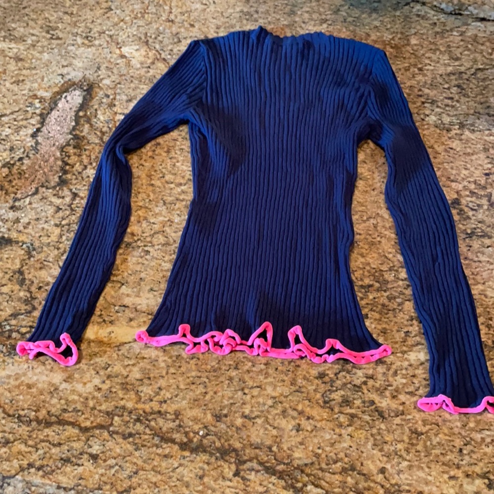 Milly Pullover Sweater Navy/pnk trim.never worn.